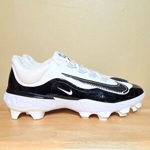 Nike Alpha Huarache Elite 4 Low MCS Baseball Cleats White Black FD6255-101 11.5